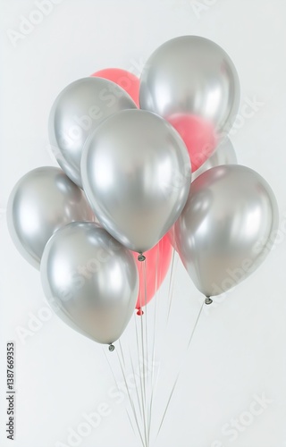 Obraz na płótnie Silver Balloon Cluster isolated background w salonie