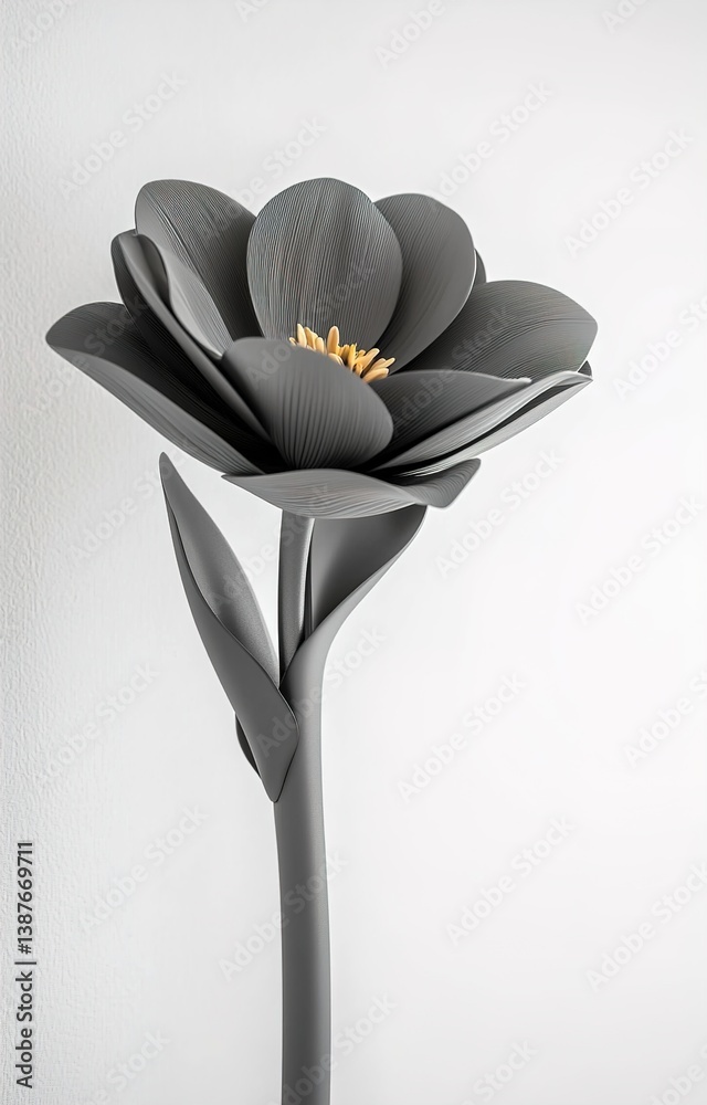 Black lyly flowers 3d rendering high quality isolated background