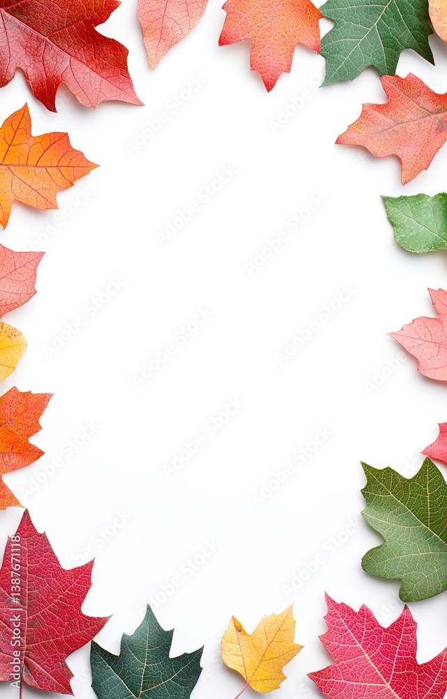 autumn leaves frame isolated background