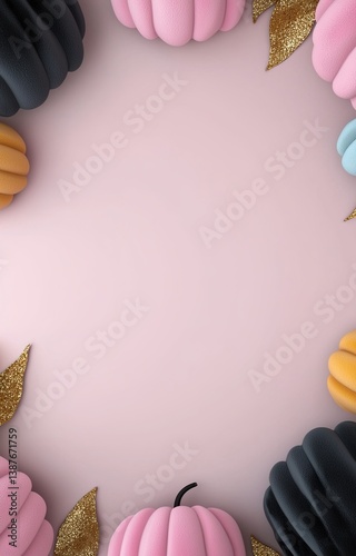 Obraz na płótnie border frame with pastel pink background w salonie