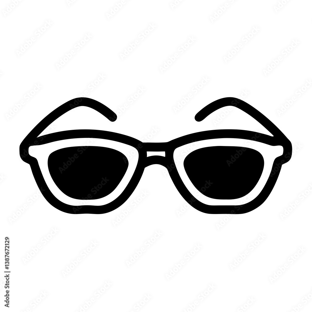 Fototapeta premium Sunglasses Icon In Black And White Vector Illustration For Fashion Or Summer Themes
