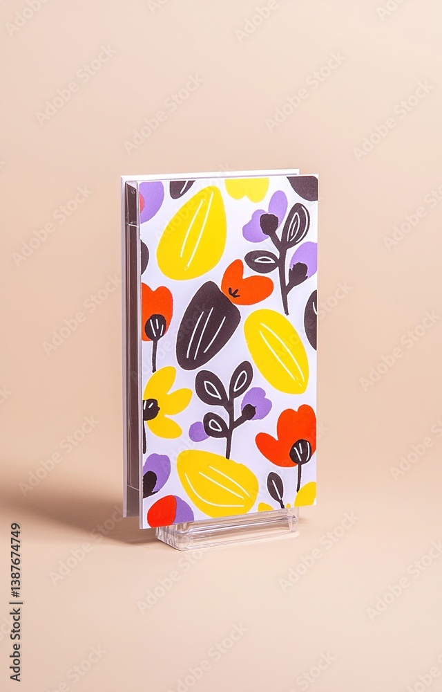 Greeting card with a floral background isolated
