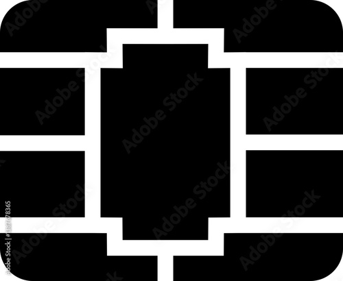 Sim EMV chip icon in flat isolated on transparent background