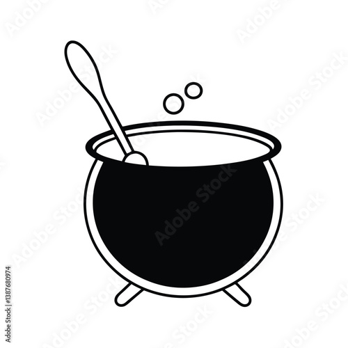 Witch's Cauldron Stir Vector Design