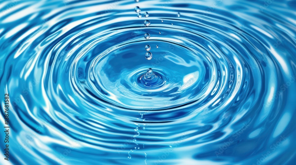 Water Drop Splashing on Surface, Ripples, Abstract Water Drop Splashing on Surface, Ripples, Abstract
