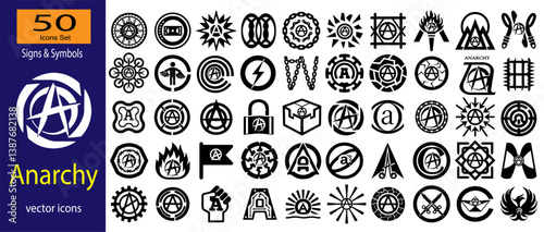 A Collection of Anarchy Symbols and Icons for Creative Projects EPS vector. 
