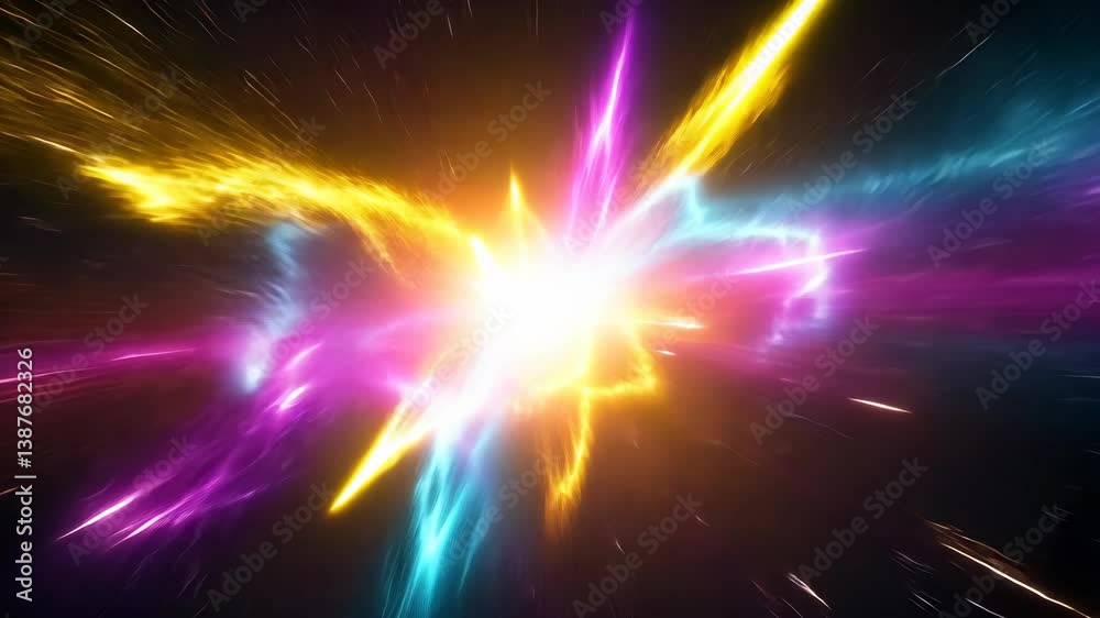 Dynamic Light Streaks Converge on Bright White Center Dynamic Light Streaks Converge on Bright White Center