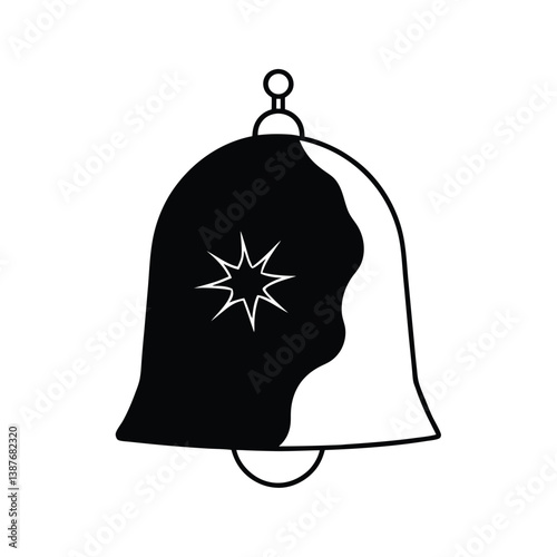 Haunted Bell Silhouette  Vector Crack