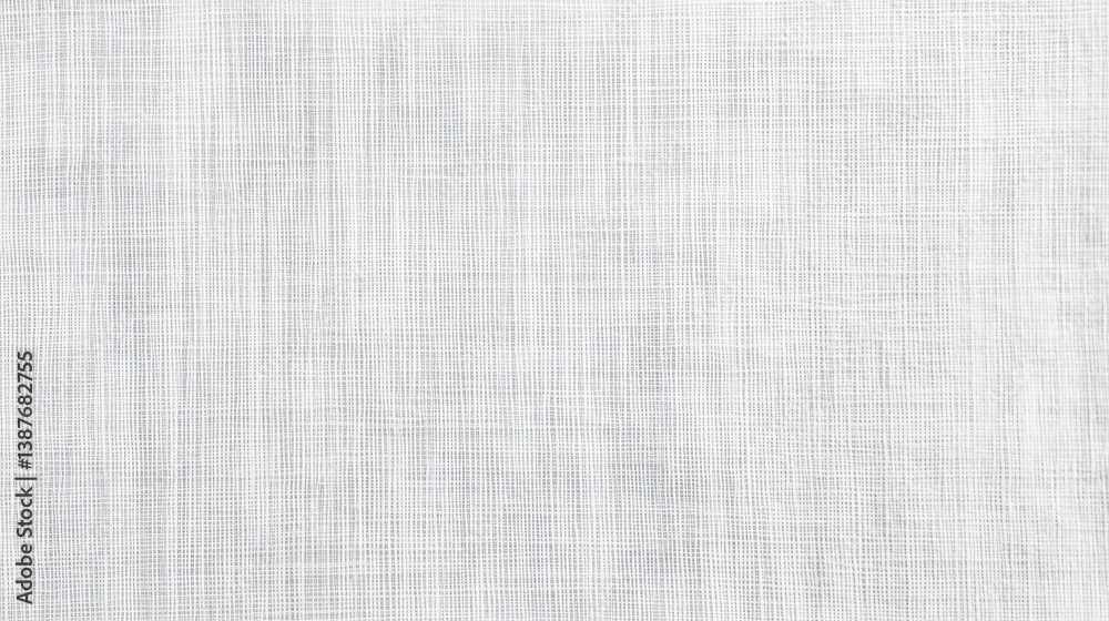 Fototapeta premium A close - up view of aged white linen paper texture with subtle creases, presented against a plain white background to emphasize the intricate natural features and textures of the linen cloth.