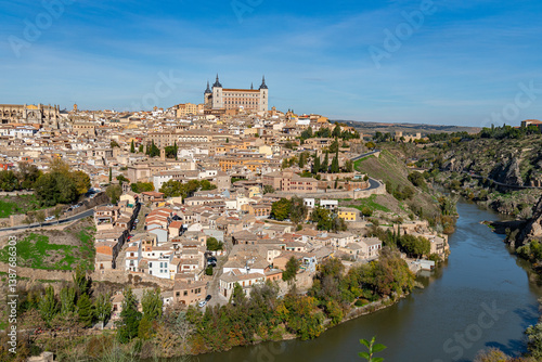 Panoramic View of Toledo, Spain on a Clear Day