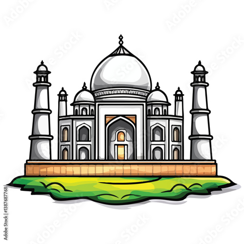 Taj mahal isolated on a white background