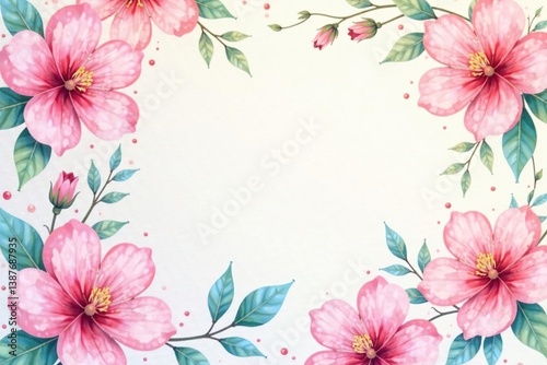 Delicate watercolor floral pattern, soft pastel hues, bouquet, print