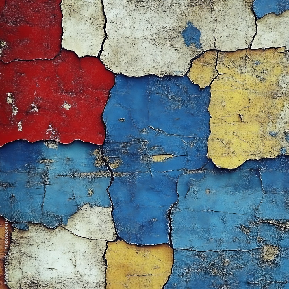 Obraz premium Cracked, colorful, painted wall texture
