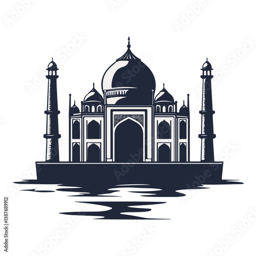 Taj mahal isolated on a white background