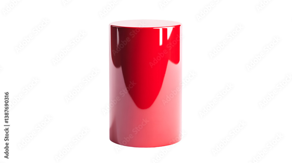 Sleek Red Cylinder Glossy Finish Minimalist Design Sleek Red Cylinder Glossy Finish Minimalist Design