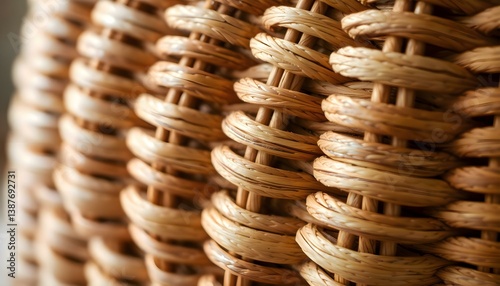 close up view of a woven basket