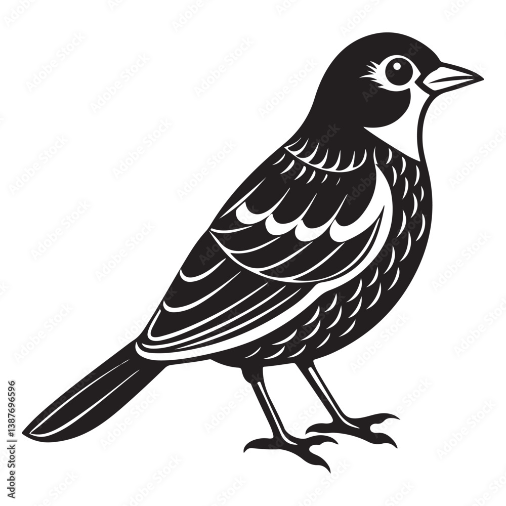 Obraz premium Elegant Cute Bird silhouette illustration art