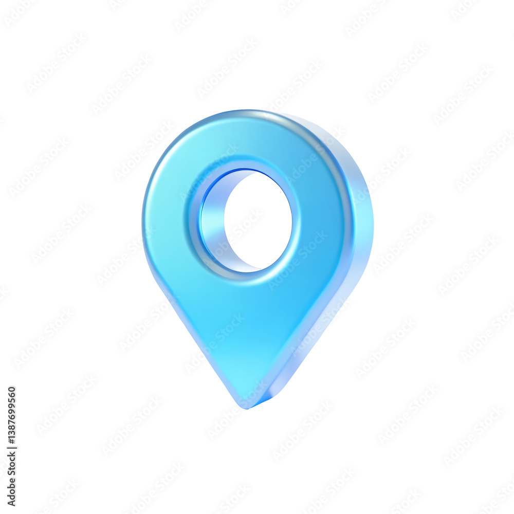 3D Blue Map Pin Icon | GPS Navigation Locator Marker Symbol 3D Blue Map Pin Icon | GPS Navigation Locator Marker Symbol