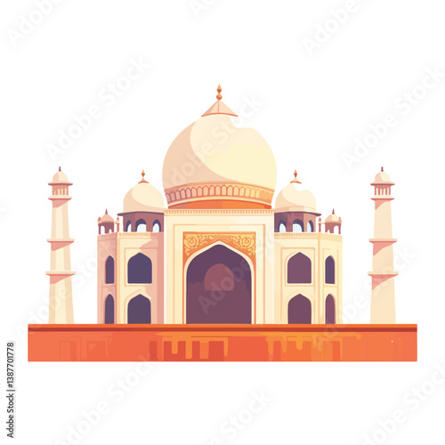 Taj mahal isolated on a white background