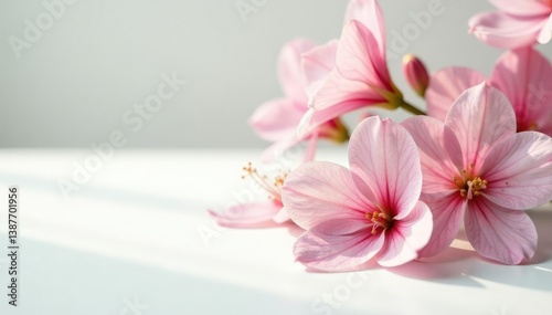 Empty, pristine white surface ideal for cosmetics, makeup, template, surface