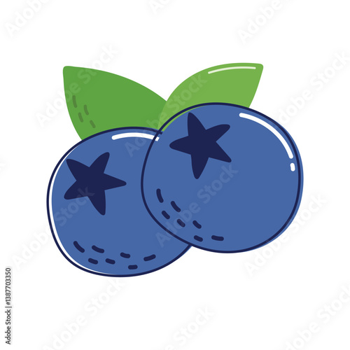 Fruit blueberry bilberry in cartoon hand drawn simple style. isolated vector illustration of berries on white background