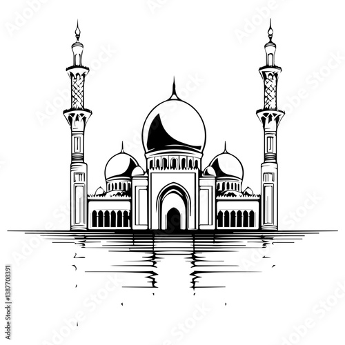Taj mahal isolated on a white background