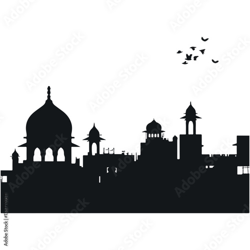 Taj mahal isolated on a white background