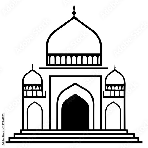 Taj mahal isolated on a white background