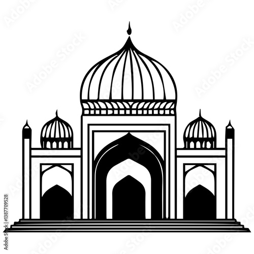 Taj mahal isolated on a white background