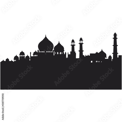 Taj mahal isolated on a white background