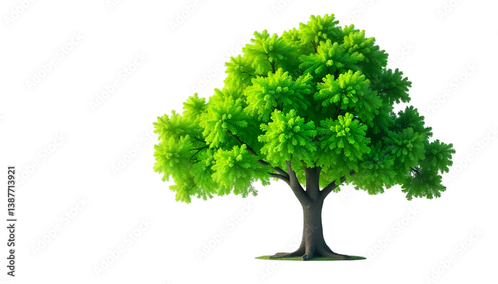 Fototapeta premium Collection Realistic Trees Isolated on White Background, by generative AI.