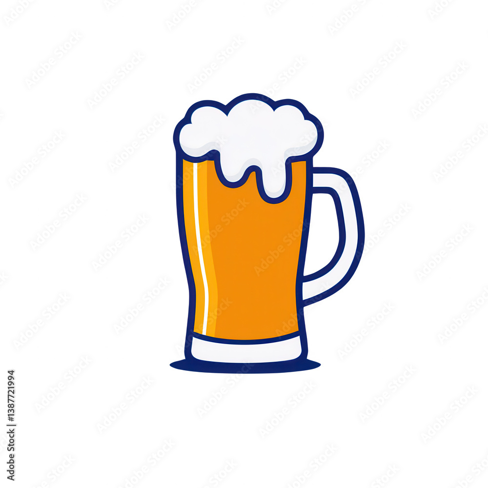 A vibrant illustration of a beer mug filled with frothy beer, showcasing a rich amber color and a playful, bubbly foam. Perfect for beverage-themed designs and promotions. A vibrant illustration of a beer mug filled with frothy beer, showcasing a rich amber color and a playful, bubbly foam. Perfect for beverage-themed designs and promotions.