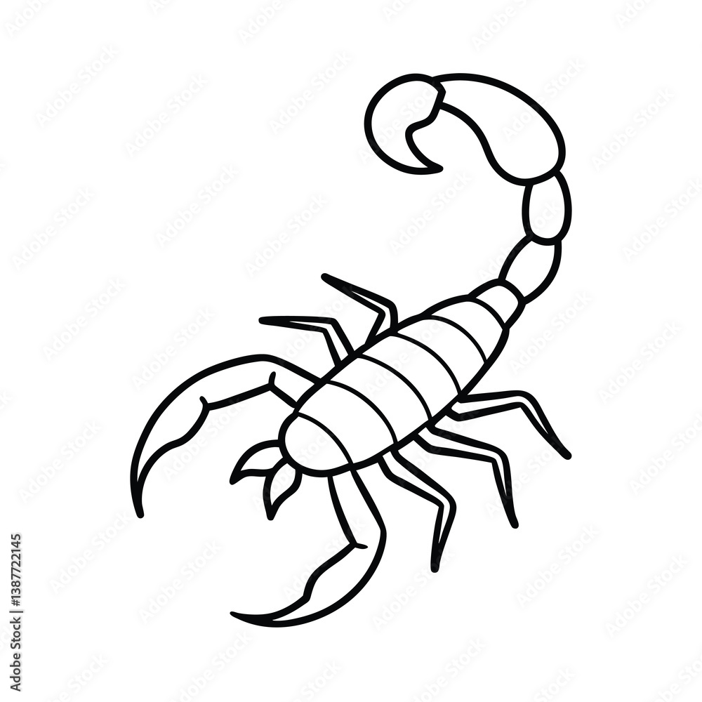Fototapeta premium scorpion line art vector illustration on white background