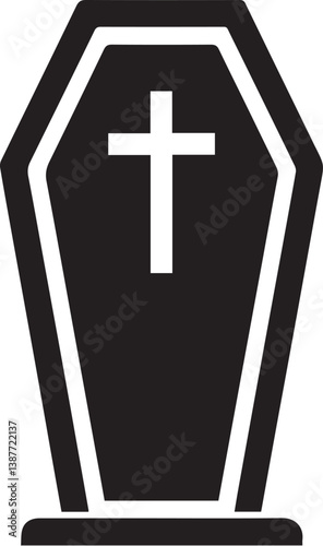 Coffin icon vector