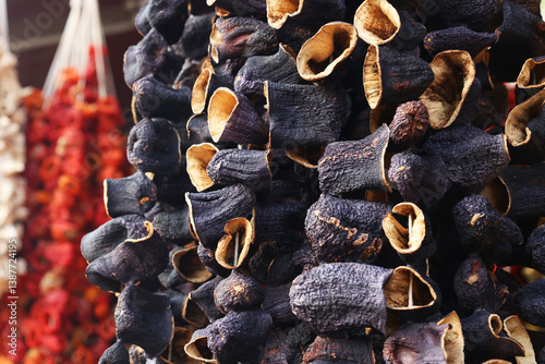 Eggplant grown in Gaziantep and dried in sunlight. dried eggplant