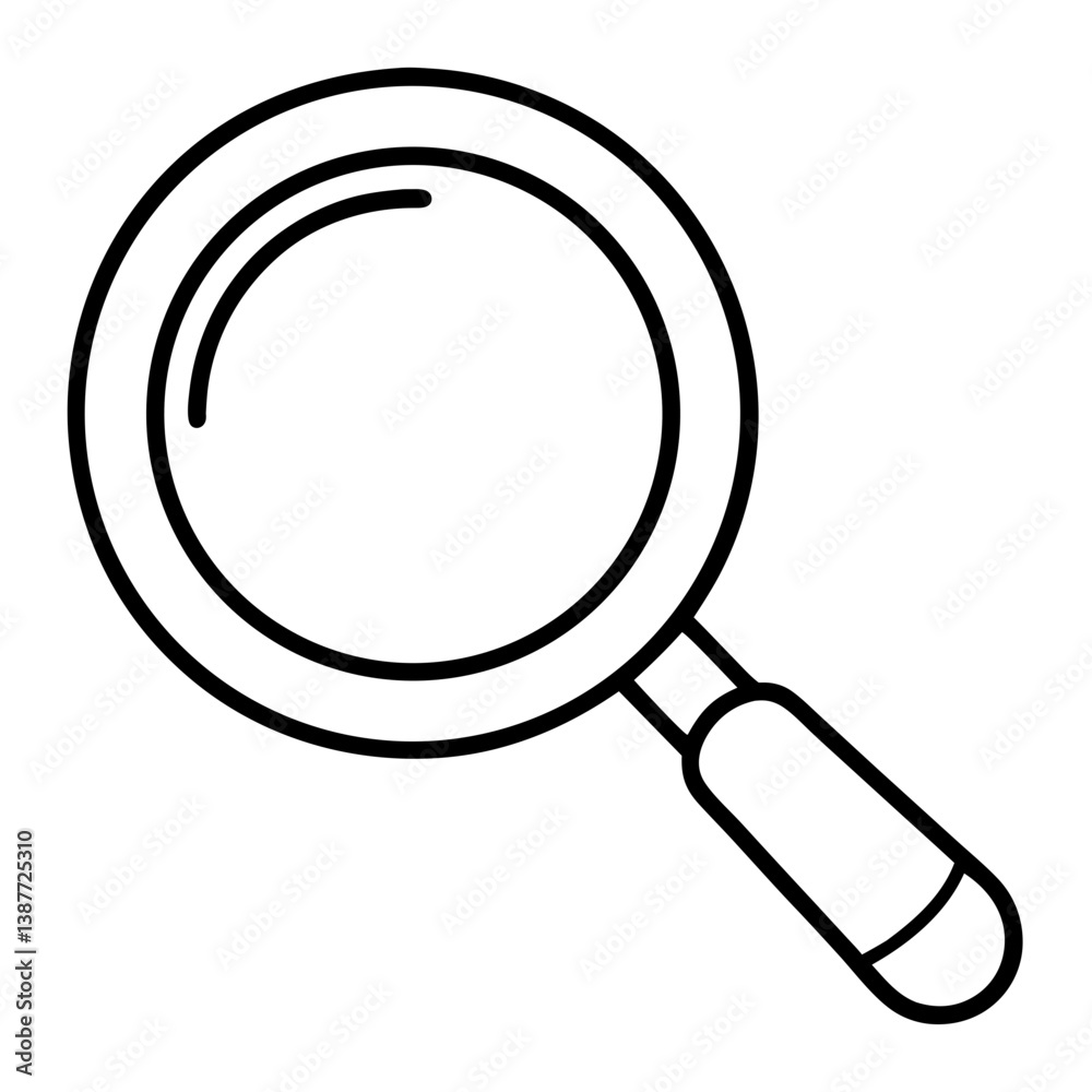 Magnifying Glass Coloring Book Page – Simple Line Art Drawing for Learning and Fun Magnifying Glass Coloring Book Page – Simple Line Art Drawing for Learning and Fun