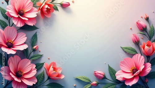 Softly blended floral design, flowing seamlessly across the frame , graphic, background