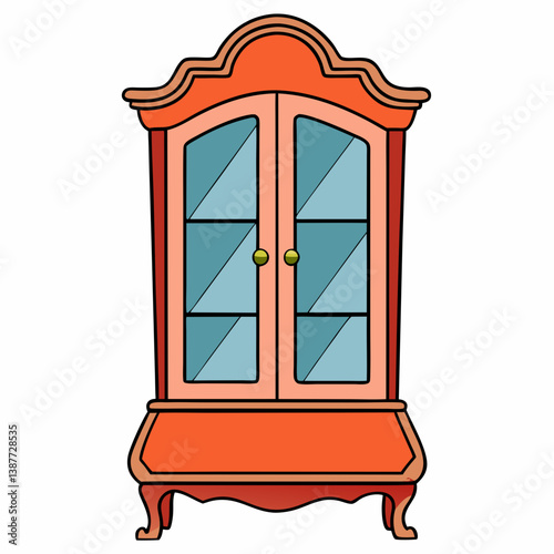 antique window with red shutters