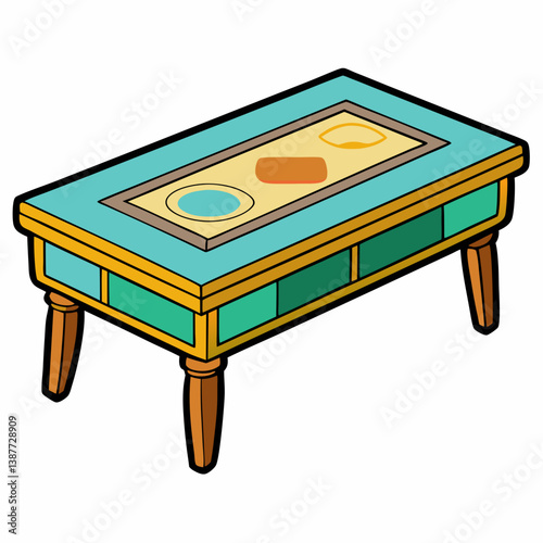 wooden table isolated on white background