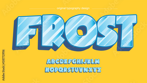 ice 3d cartoon uppercase isolated font
