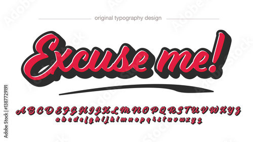 red and black classic modern graffiti typography isolated