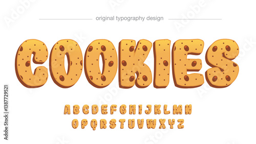 cookie 3d cartoon uppercase isolated font