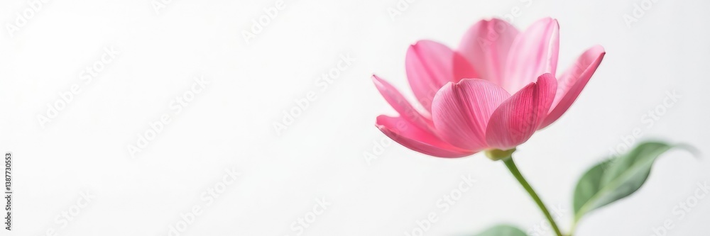 Simple yet elegant flower isolated on plain white background, bloom, minimalist Simple yet elegant flower isolated on plain white background, bloom, minimalist