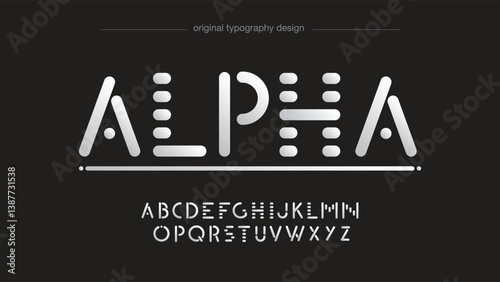 futuristic modern rounded display isolated letters