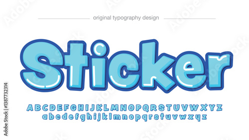 bold blue fun colorful 3d cartoon isolated letters