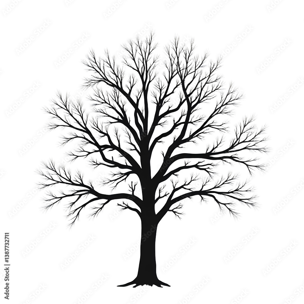 Obraz premium Black_and_White_Tree_Art_Vector_Illustration_Design