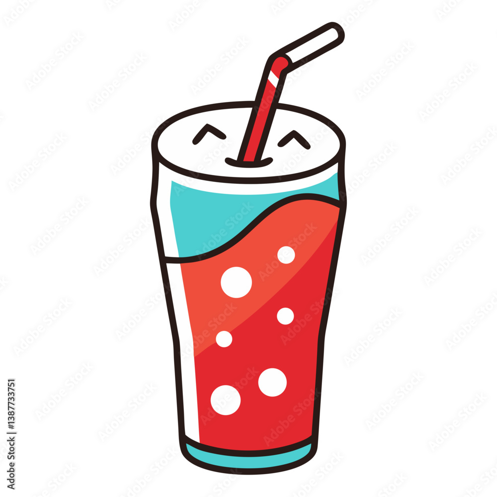 Soft Drink Coloring Book Page Line Art Drawing