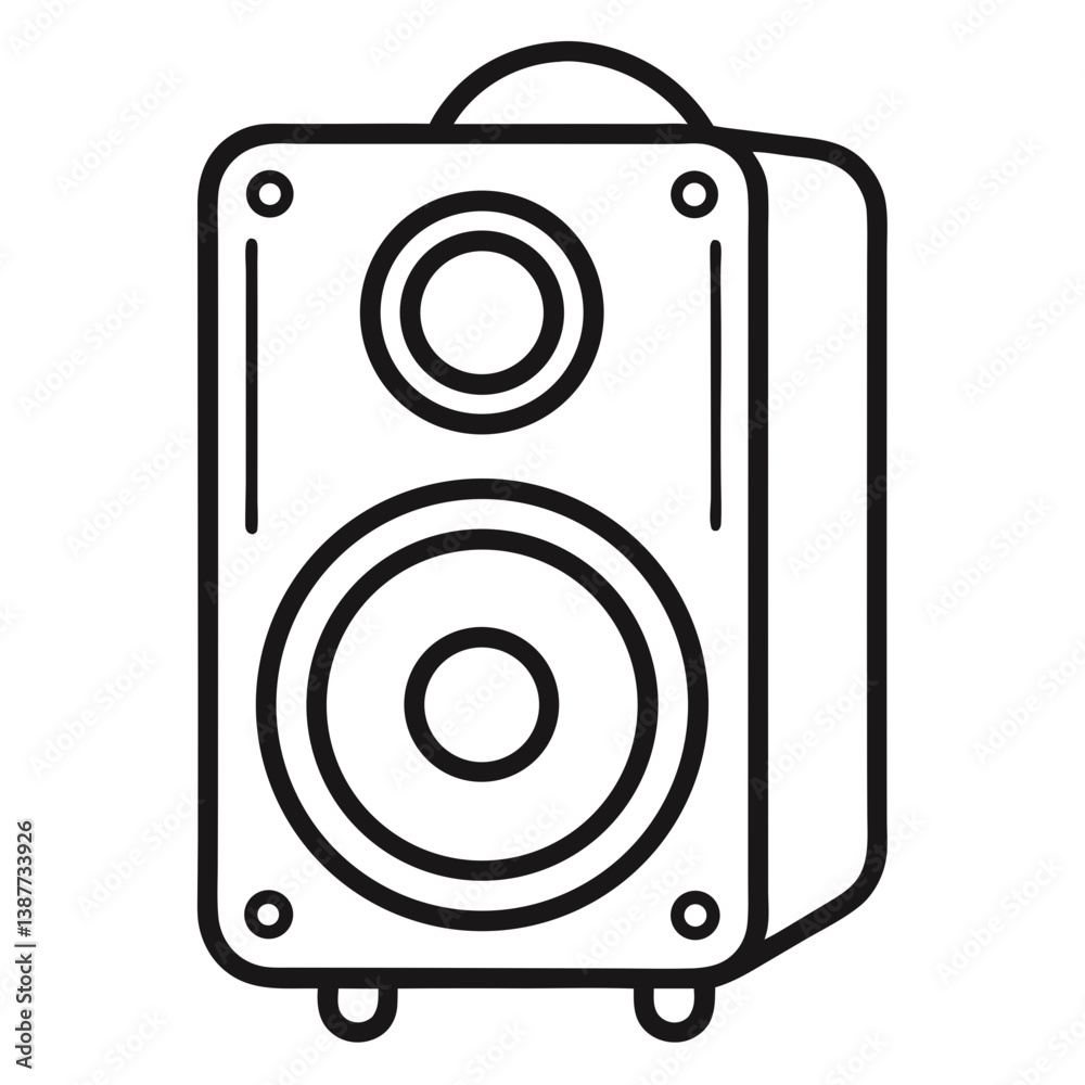 Speaker Coloring Book Page Line Art Drawing Outline Speaker Coloring Book Page Line Art Drawing Outline