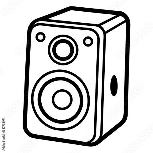 Speaker Coloring Book Page Line Art Drawing Outline
