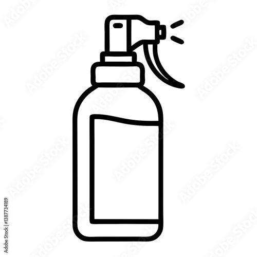Spray Bottle Icon Outline Coloring Page on White Background